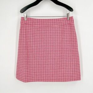 J.Crew Pink Houndstooth Mini Skirt